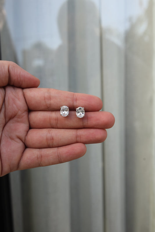 Oval Cz Studs
