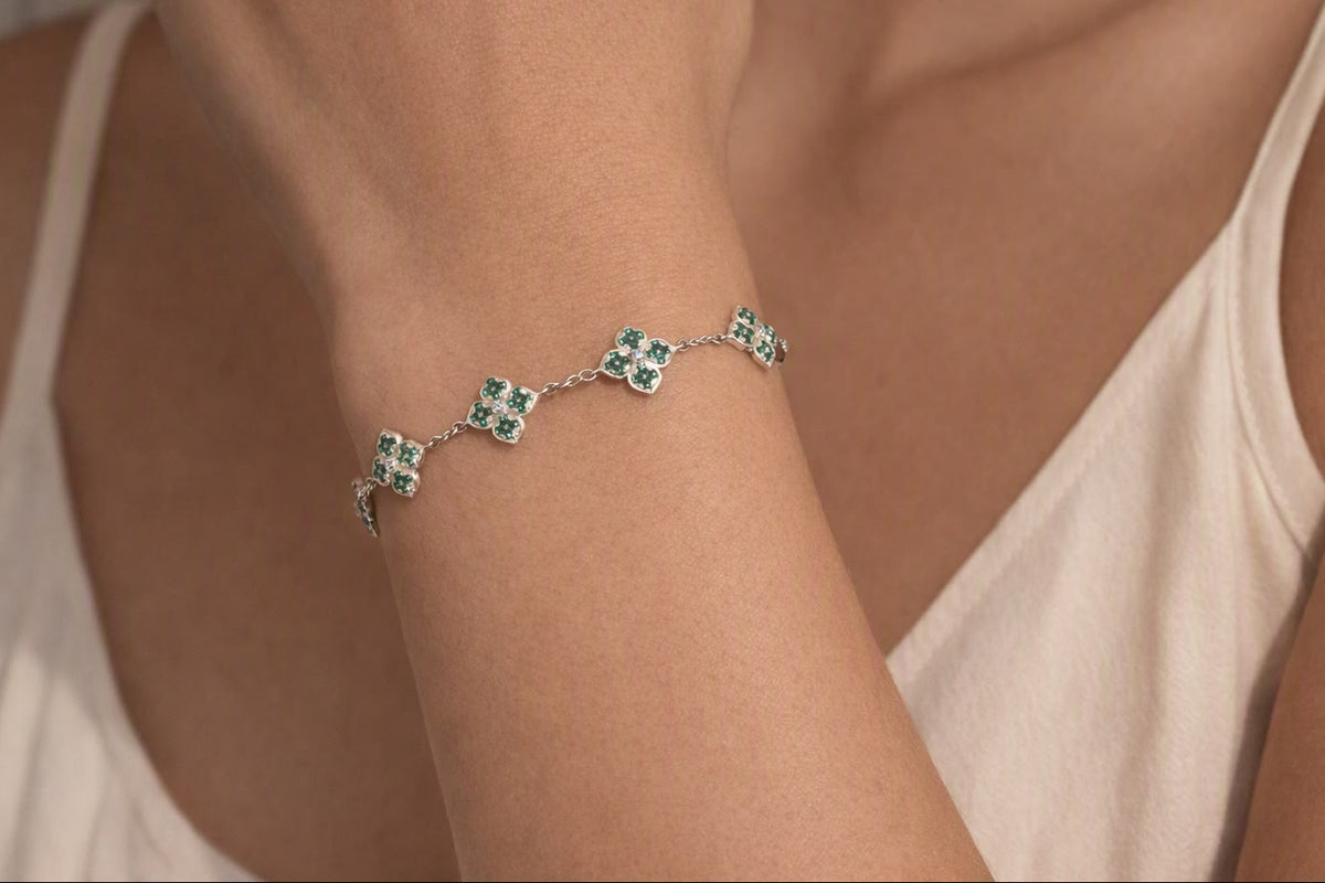 Green Bloom Chain Bracelet